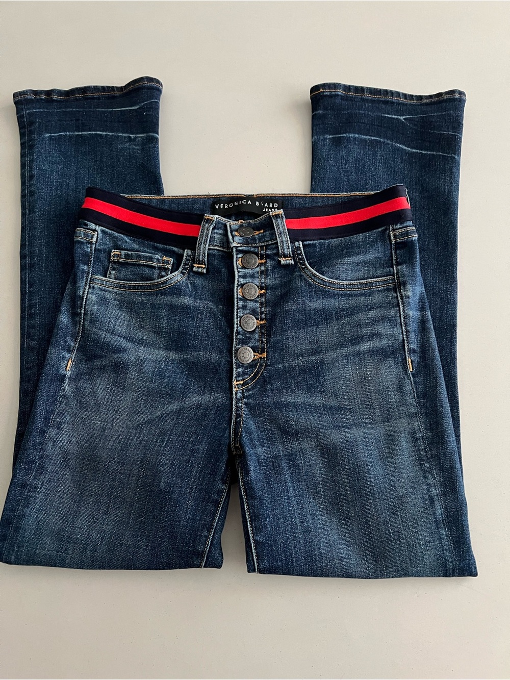 Veronica Beard Carolyn 10" Baby Boot Jeans Womens Size 25 Blue Tidal Wash
